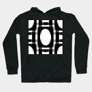 A white oval on black Hoodie